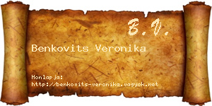 Benkovits Veronika névjegykártya